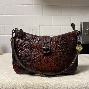 Vintage Brahmin Rich Brown Embossed Shoulder Bag